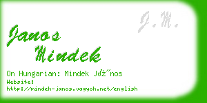 janos mindek business card